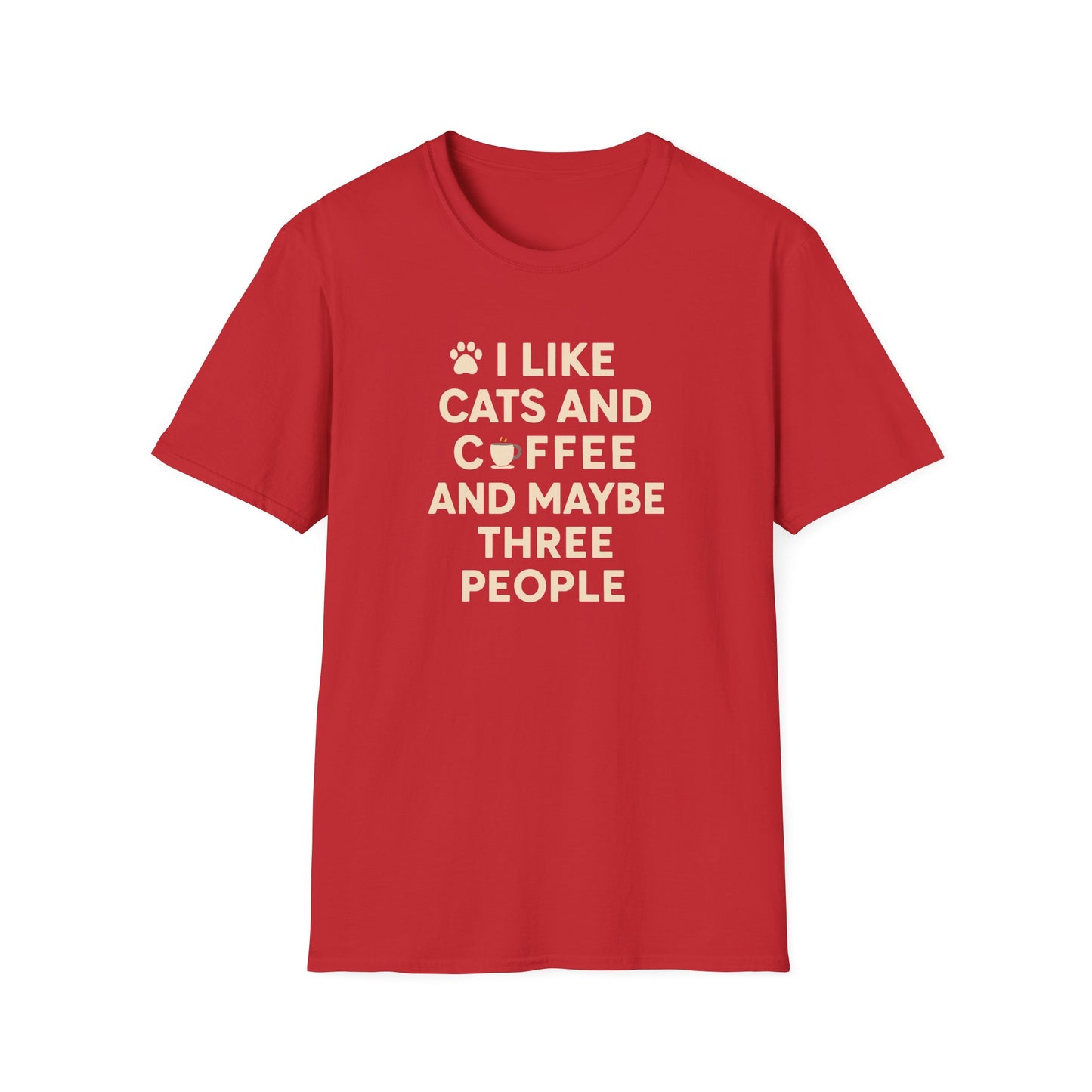I like cats, coffee, 3 people 2 cat T-shirt