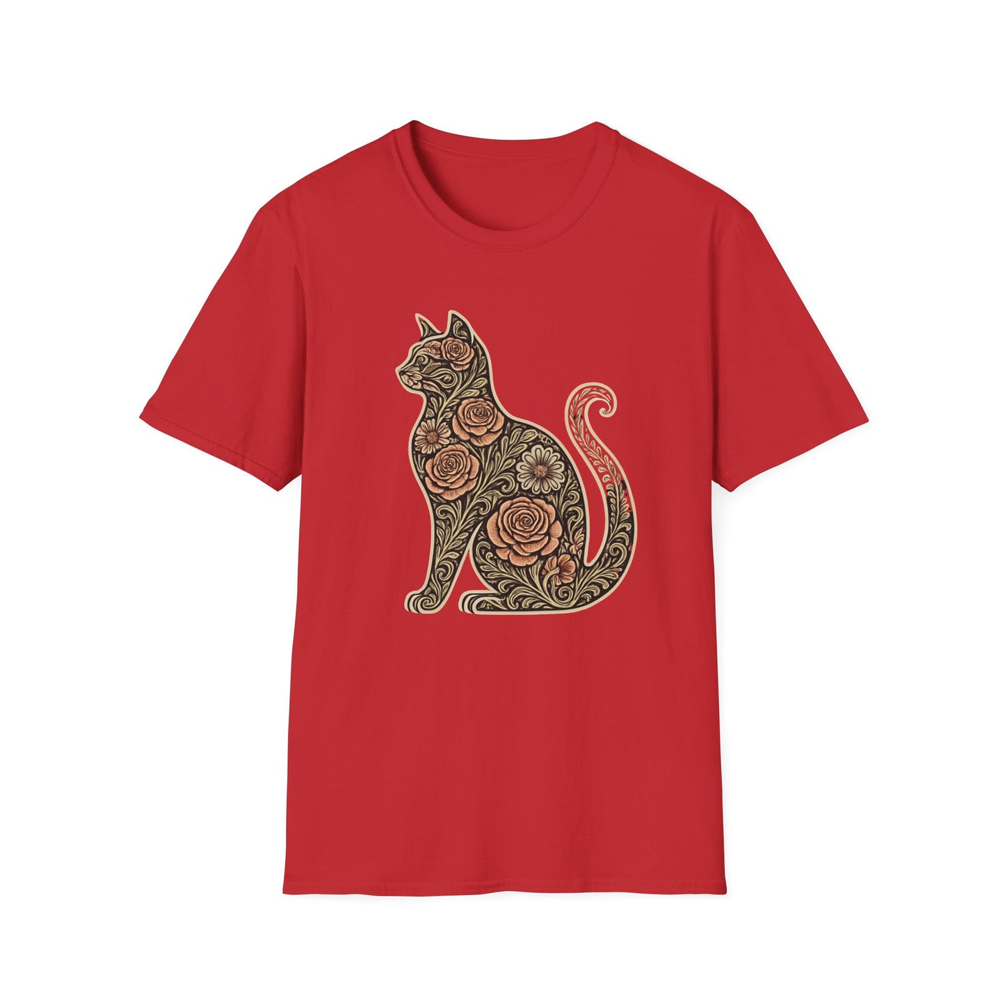 Floral silhouette 2 cat T-shirt