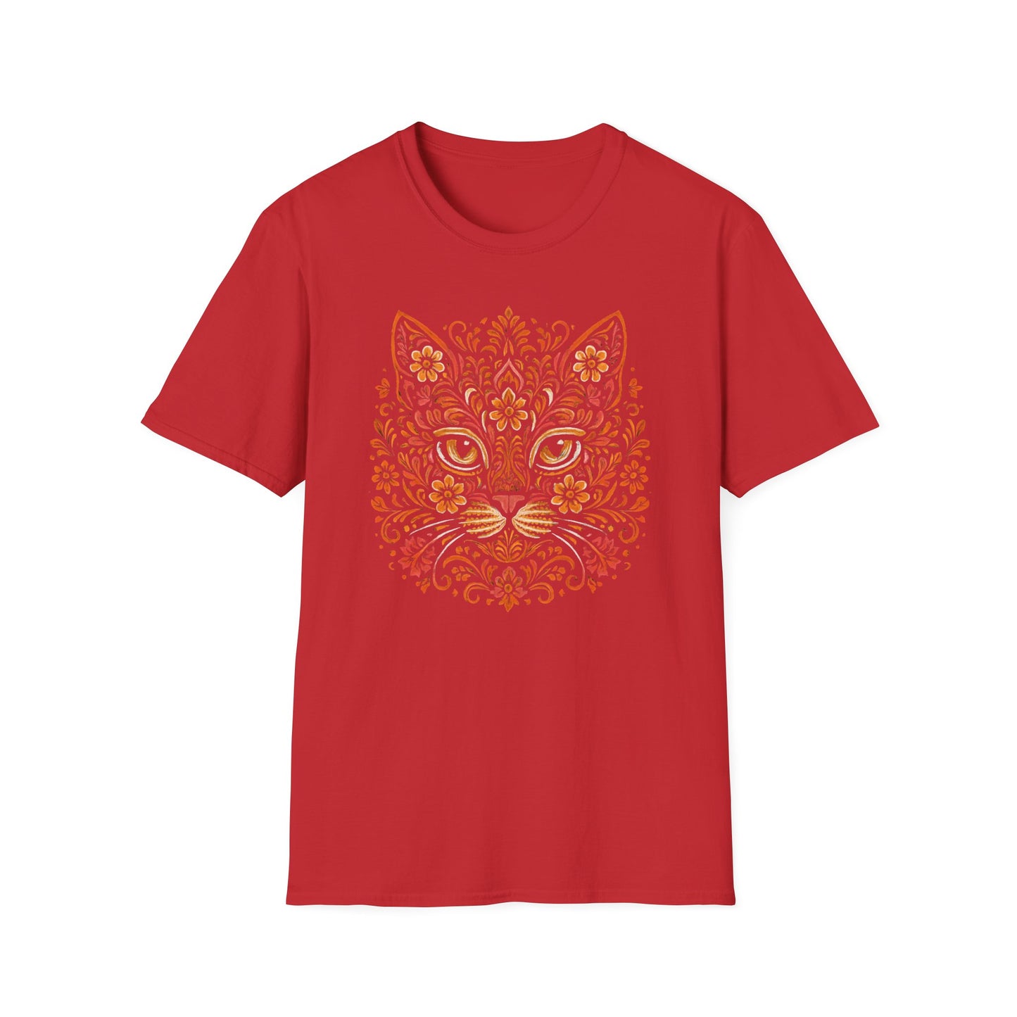 Floral cat face 2 cat T-shirt
