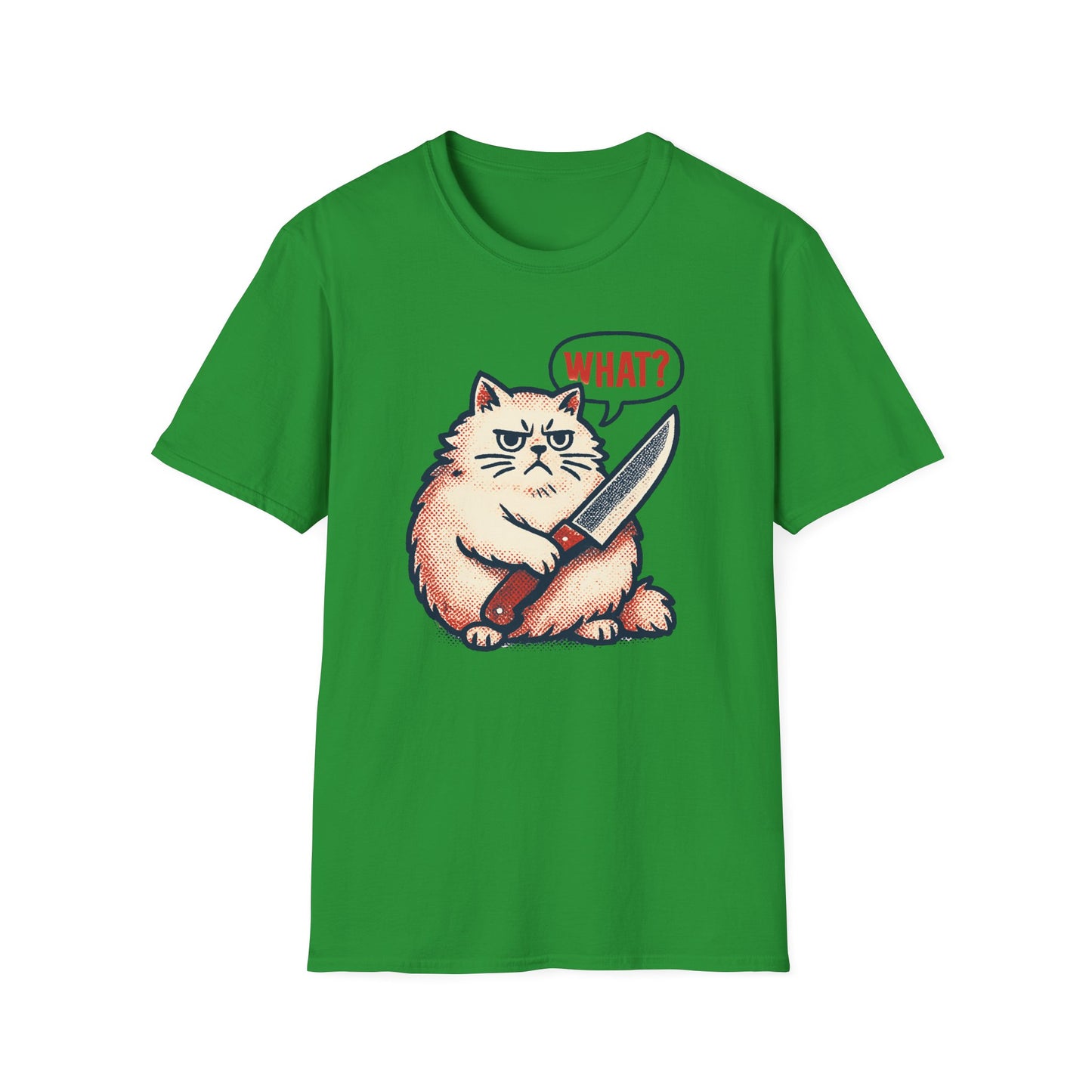 Chonky What? knife cat T-shirt