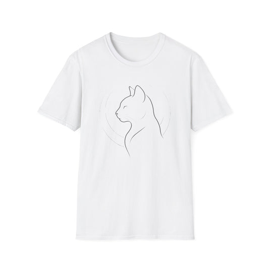 cat line art T-shirt