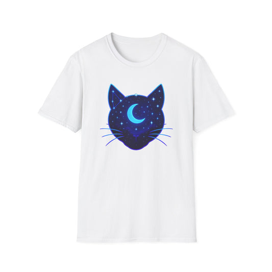 Stars and Moon silhouette cat T-shirt