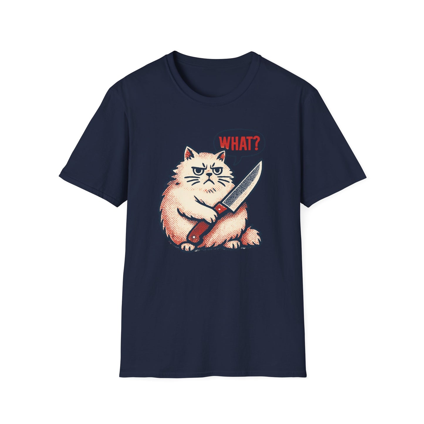 Chonky What? knife cat T-shirt