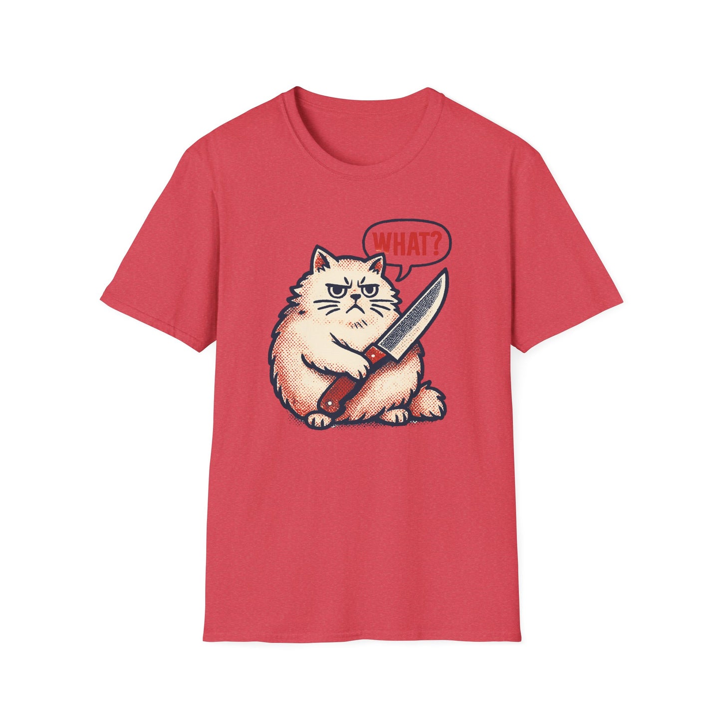 Chonky What? knife cat T-shirt