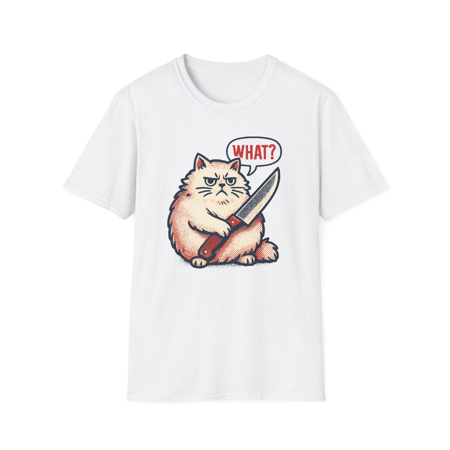 Chonky What? knife cat T-shirt