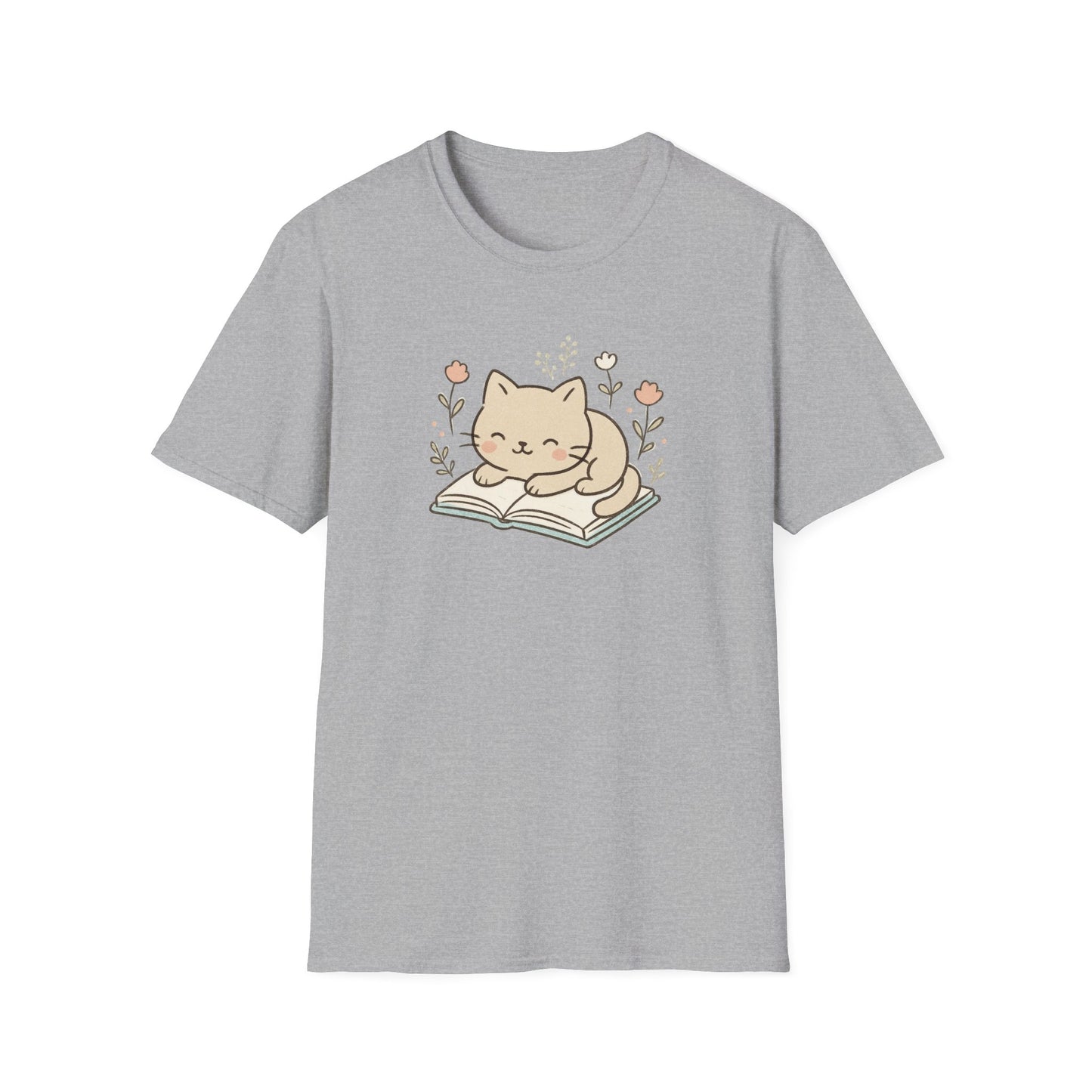 Cute cat on Book cat T-shirt