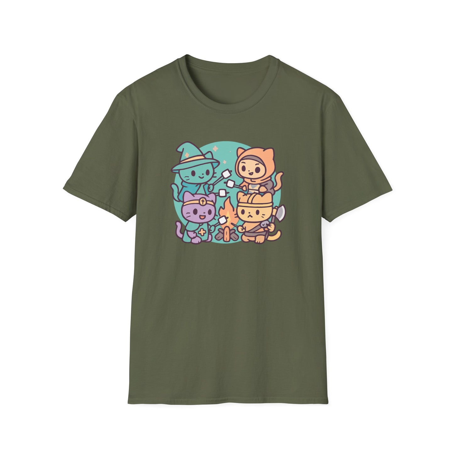 Cute DnD party cat T-shirt
