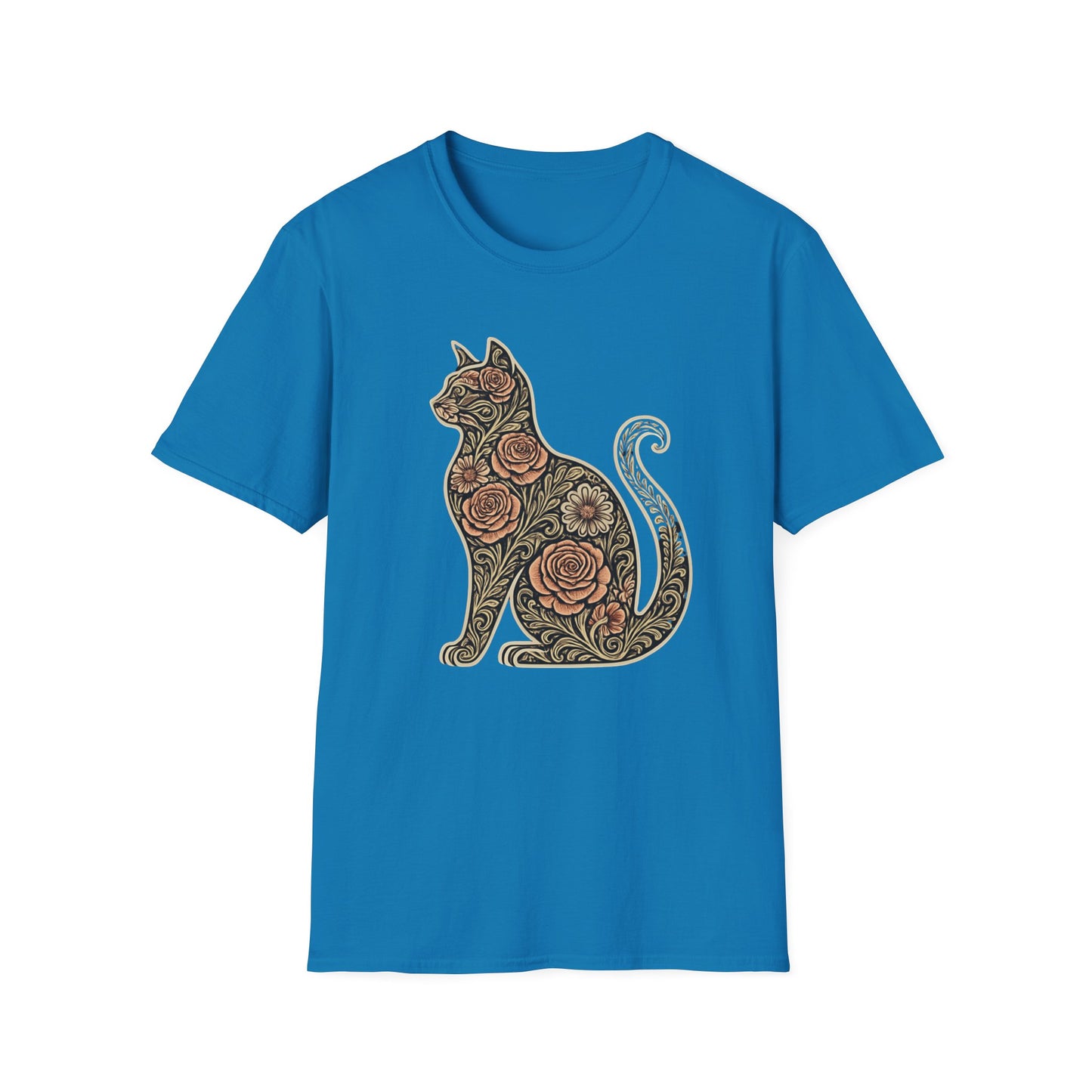 Floral silhouette 2 cat T-shirt