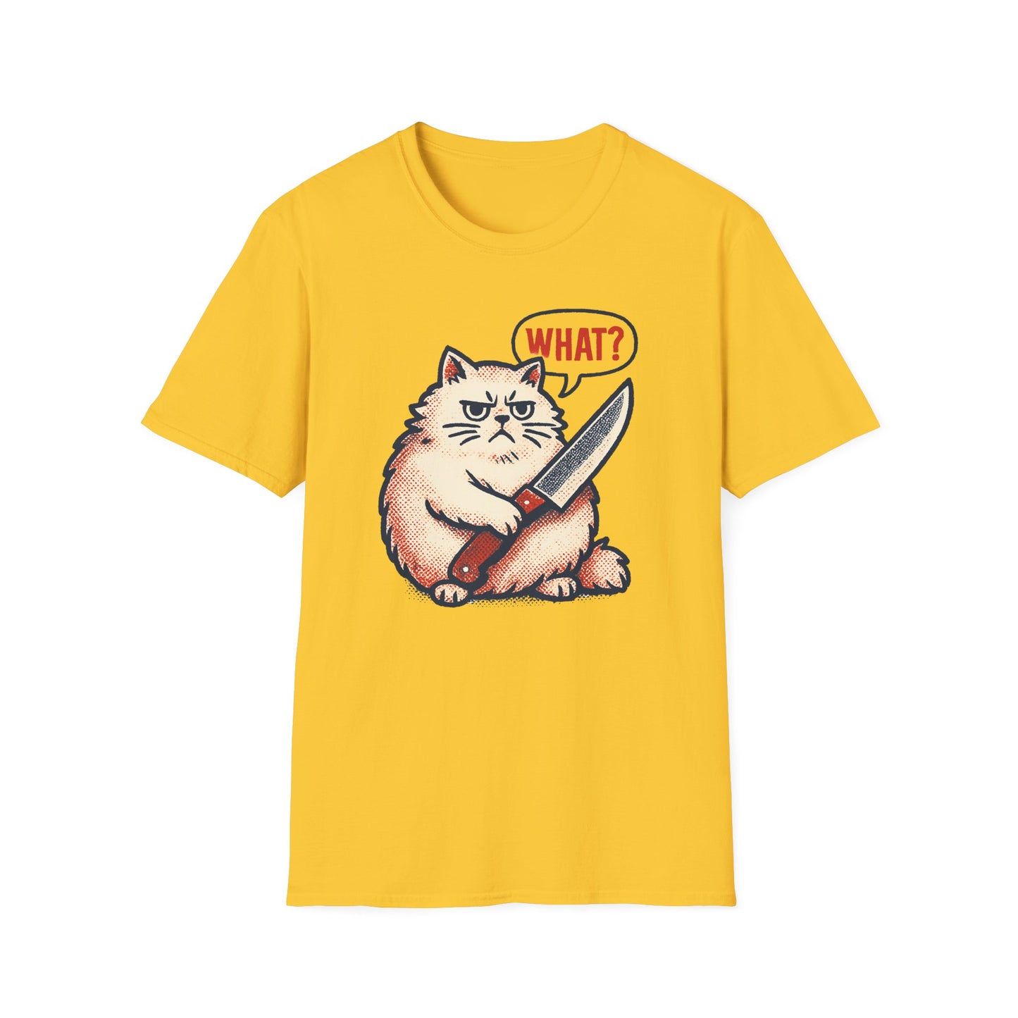 Chonky What? knife cat T-shirt