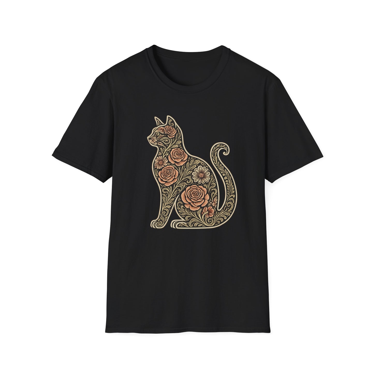 Floral silhouette 2 cat T-shirt