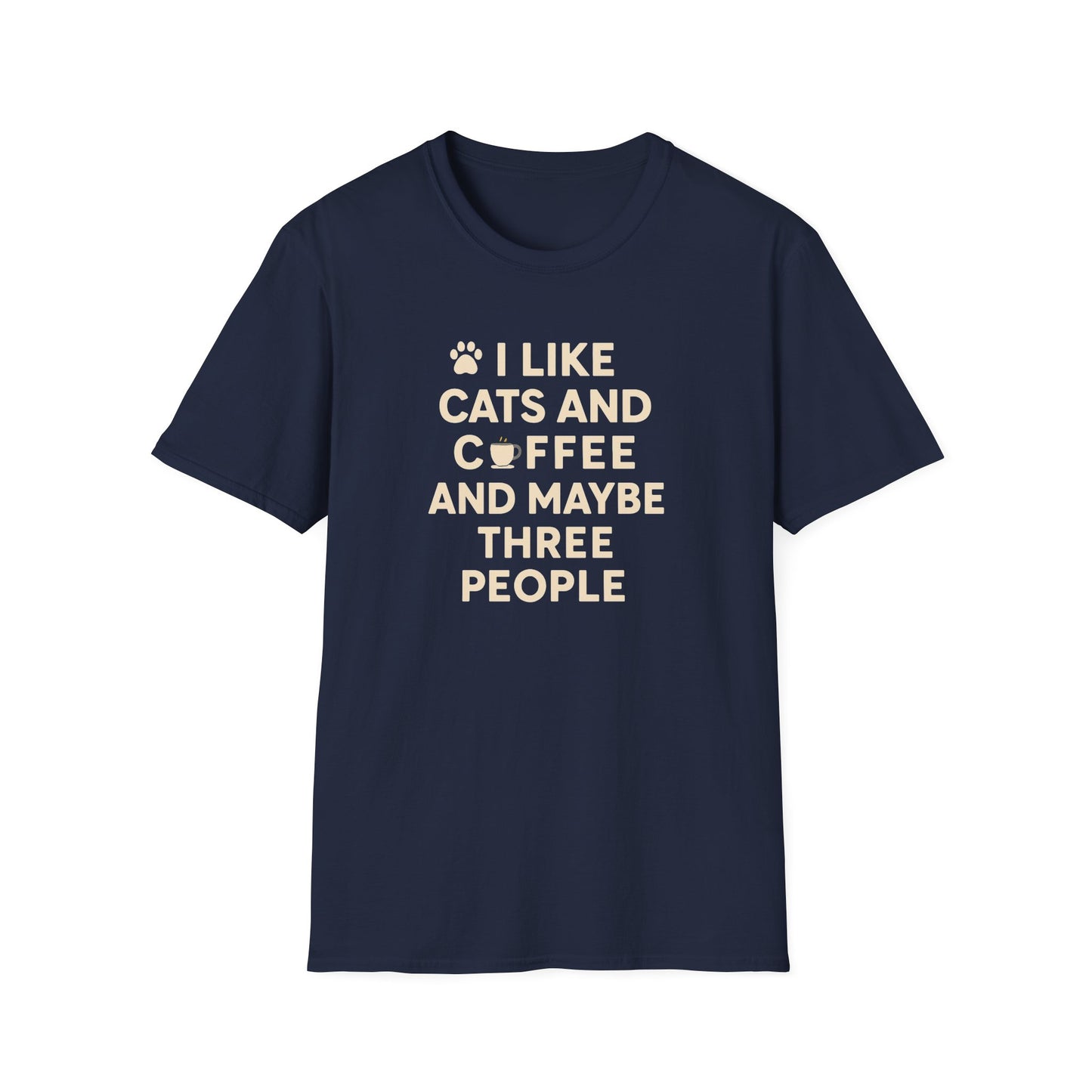 I like cats, coffee, 3 people 2 cat T-shirt