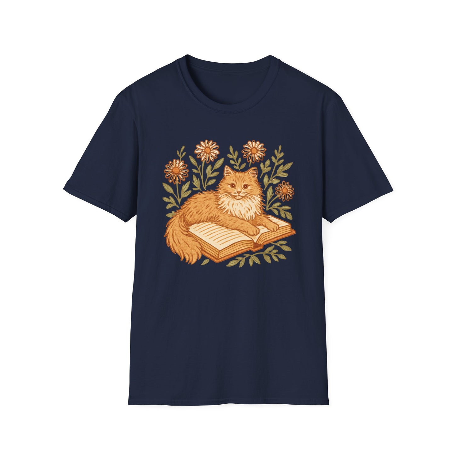 Orange Tabby Book cat T-shirt