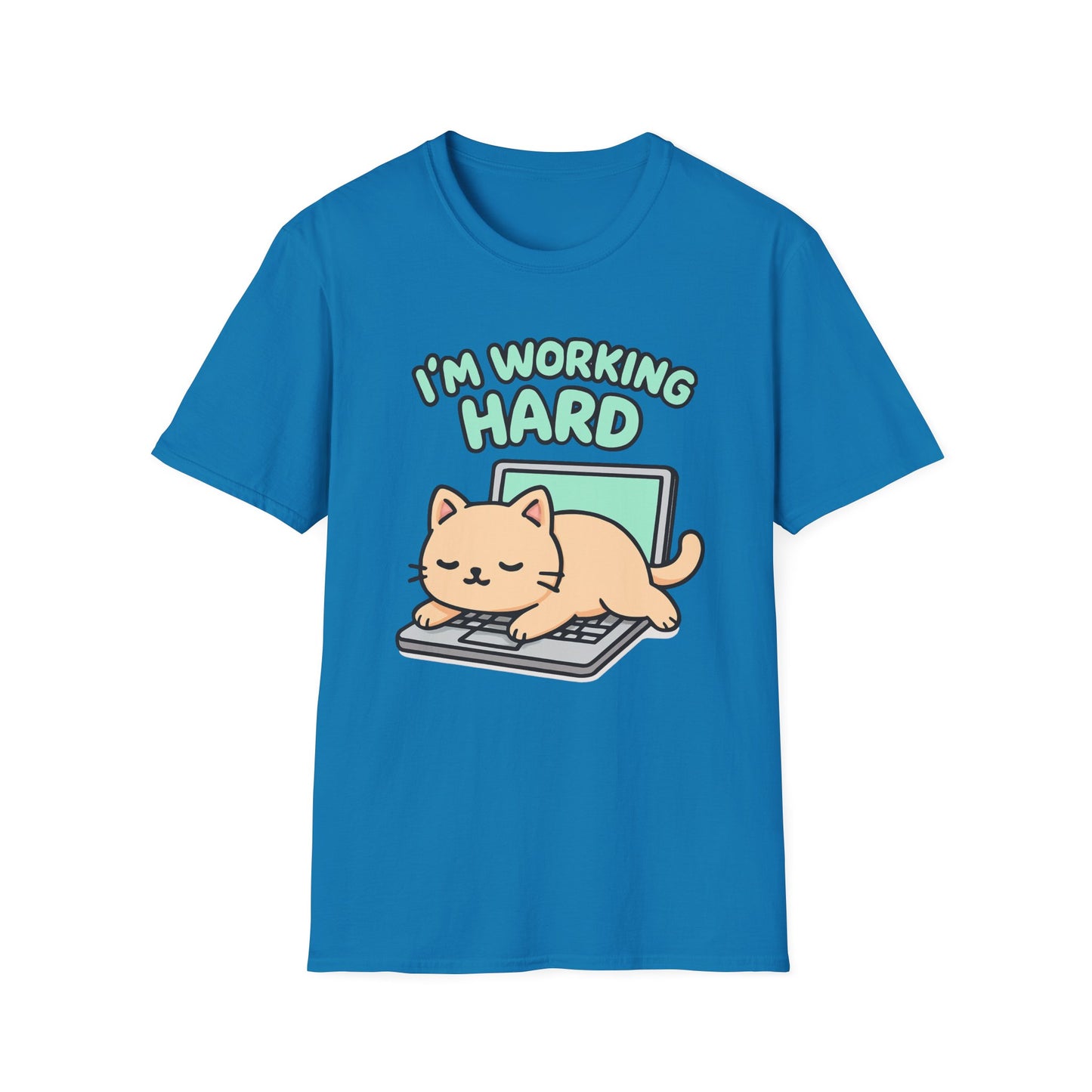Working hard cat T-shirt