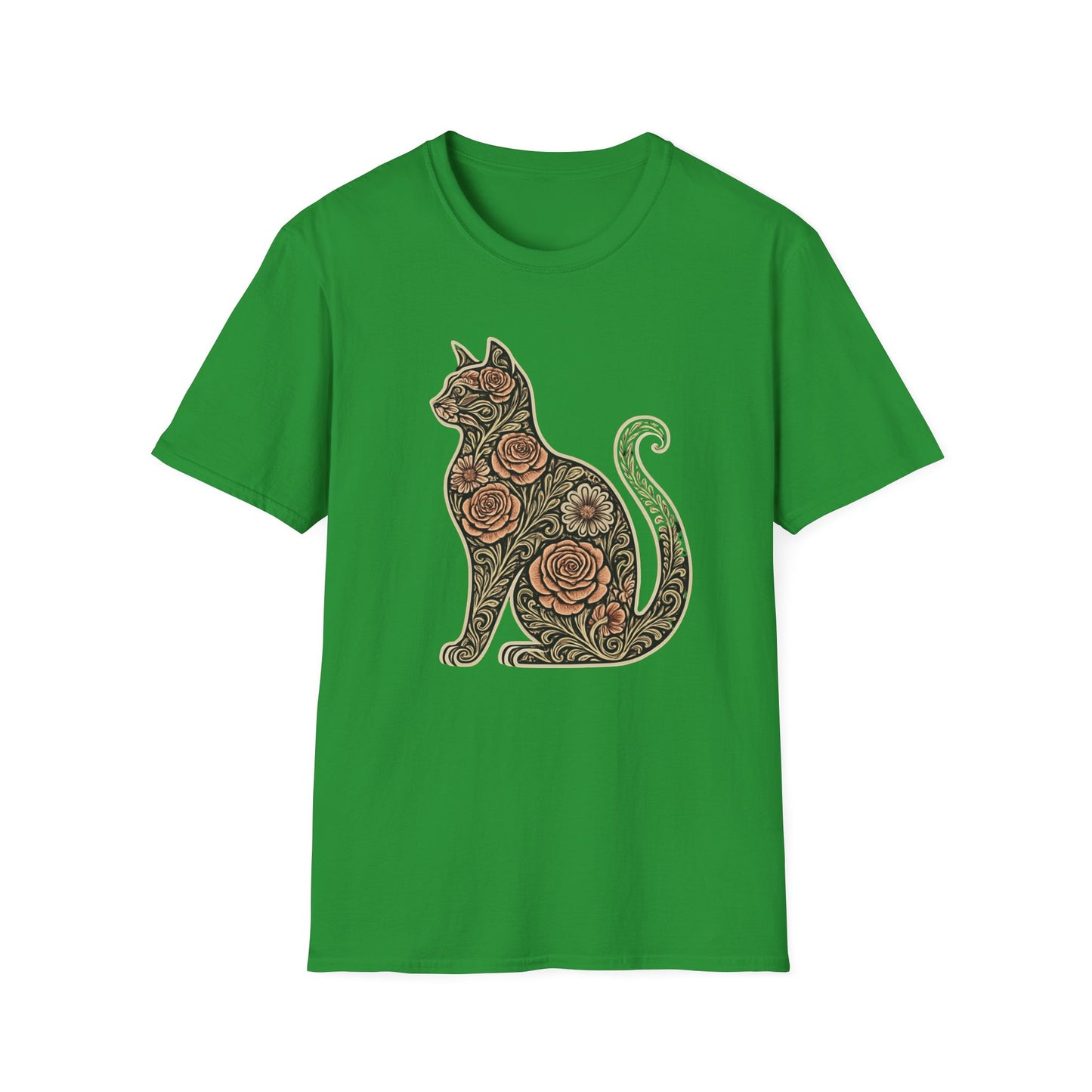 Floral silhouette 2 cat T-shirt