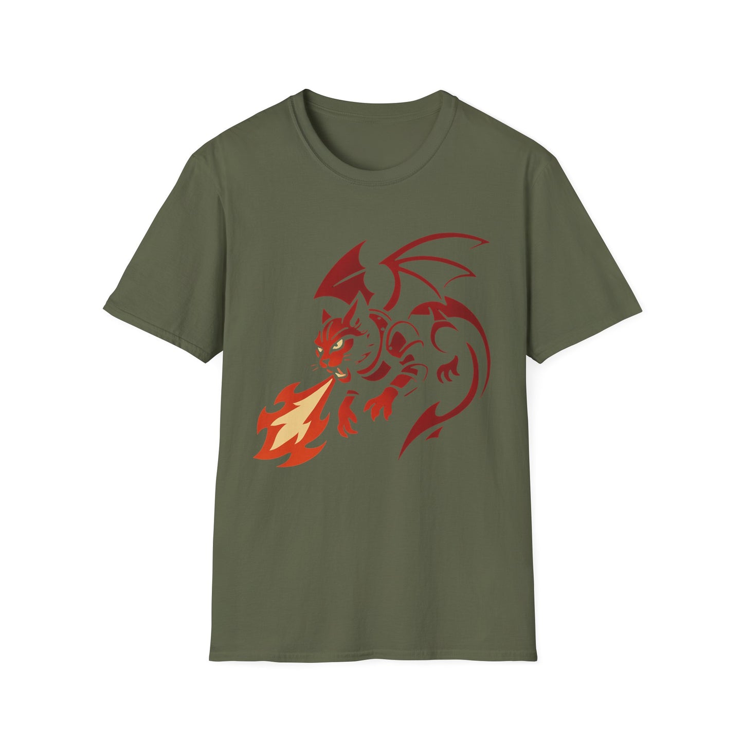 Dragon cat flame cat T-shirt