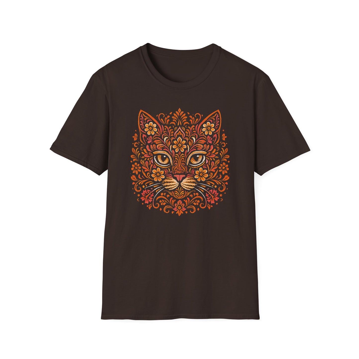 Floral cat face 2 cat T-shirt