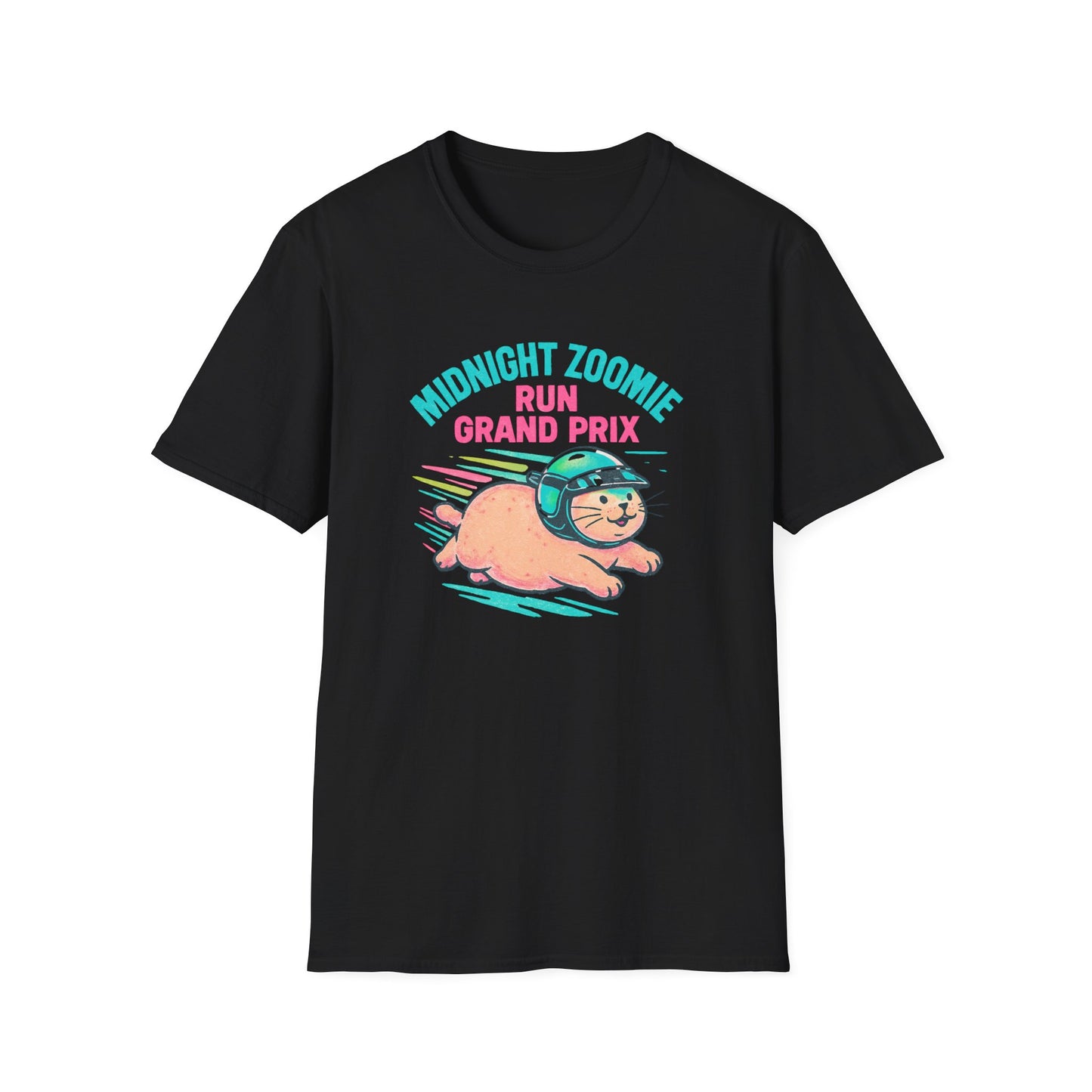 Midnight Zoomie Run cat T-shirt