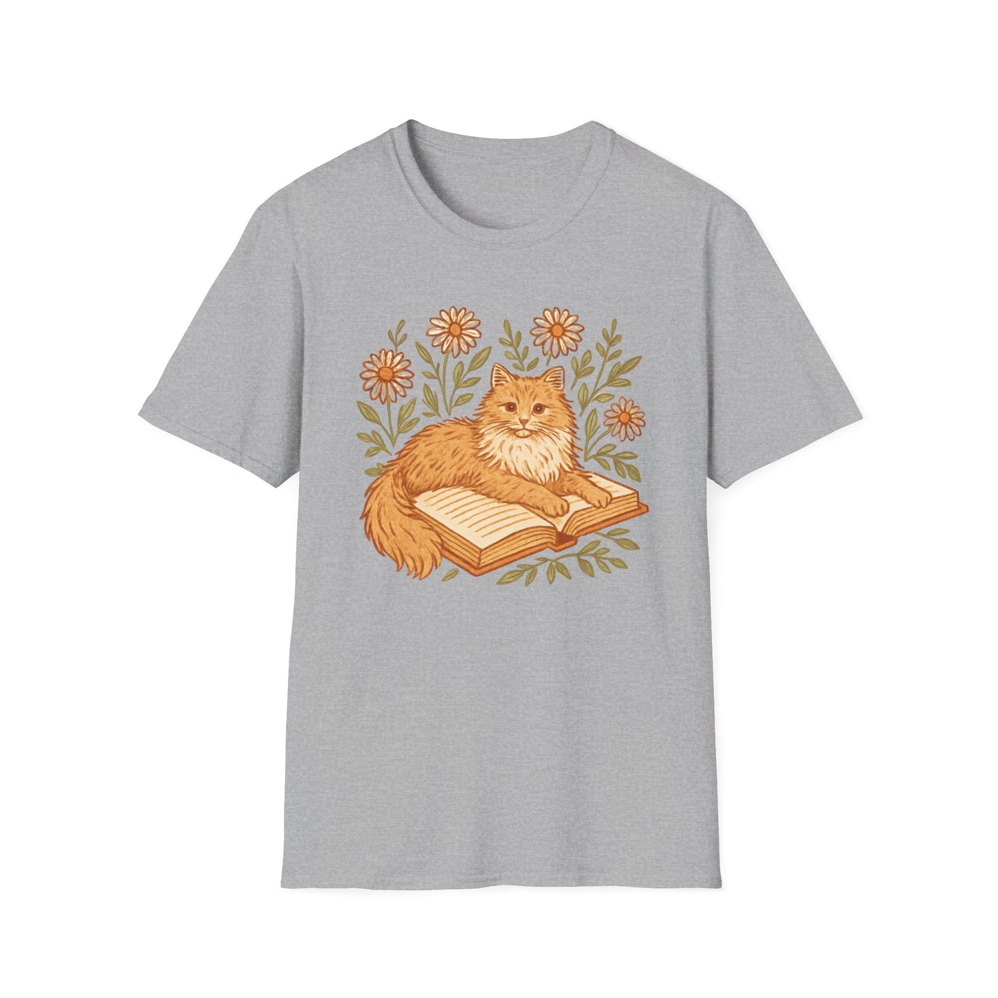 Orange Tabby Book cat T-shirt