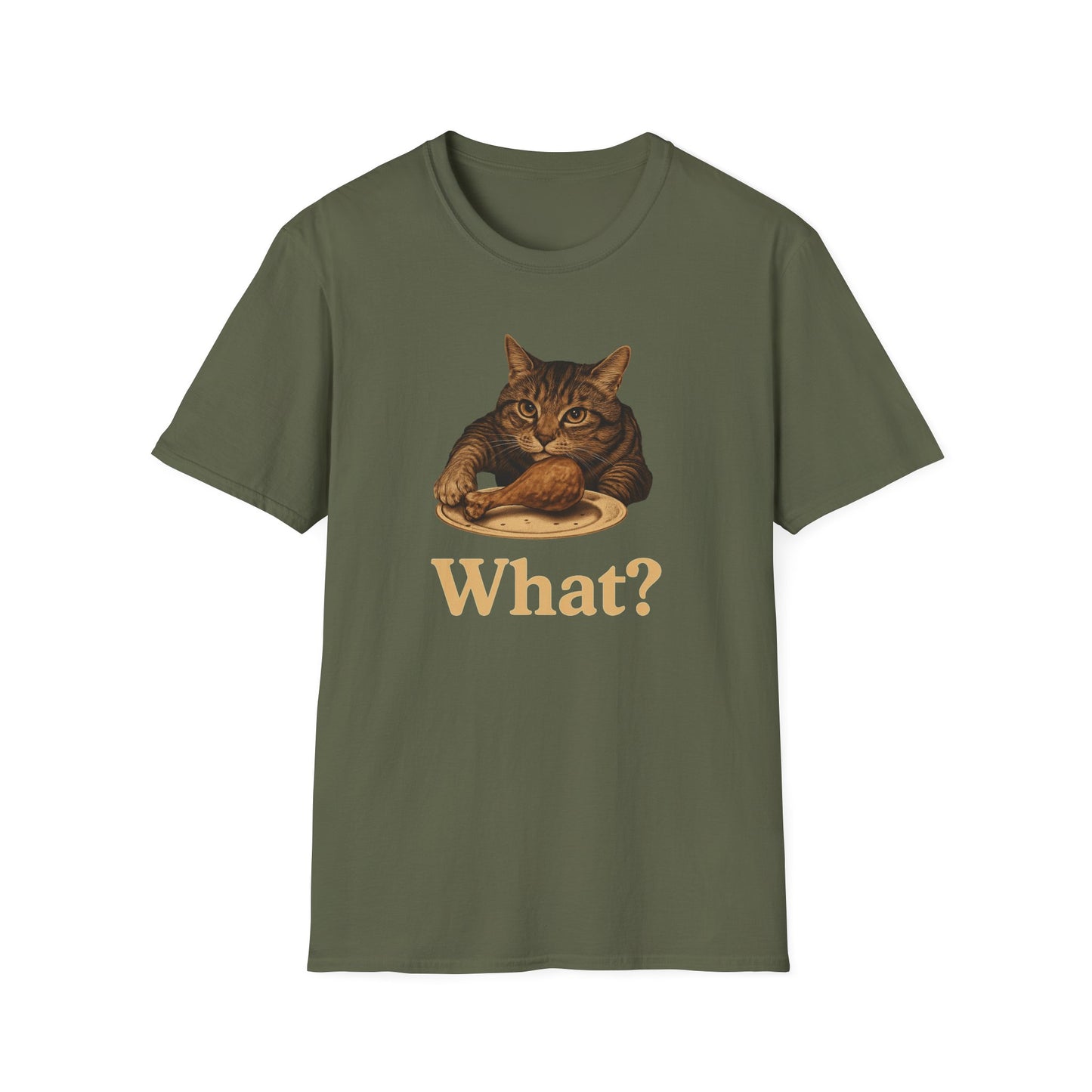 What? cat taking chicken T-shirt