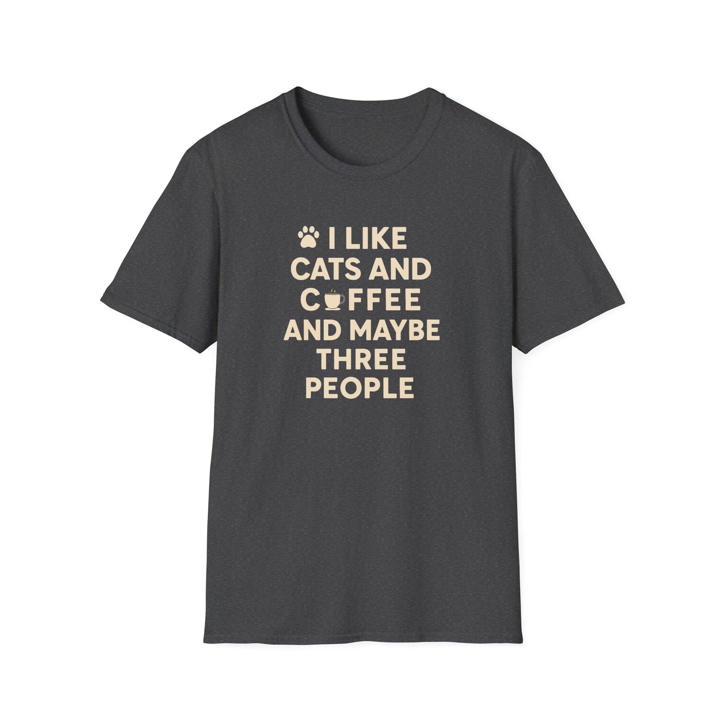 I like cats, coffee, 3 people 2 cat T-shirt