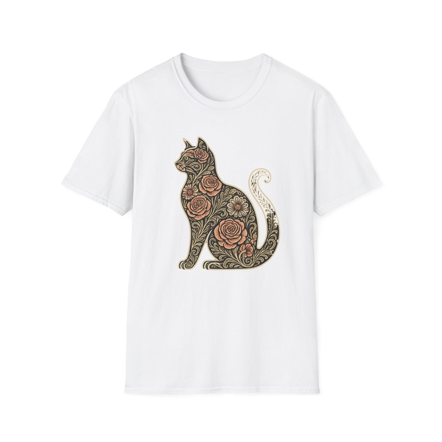 Floral silhouette 2 cat T-shirt