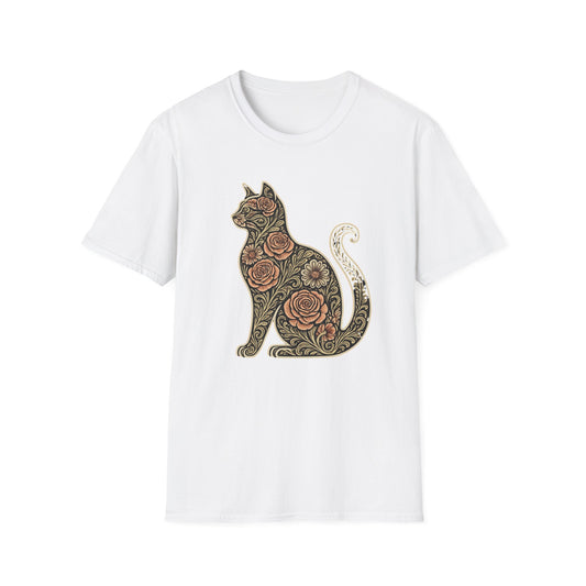 Floral silhouette 2 cat T-shirt