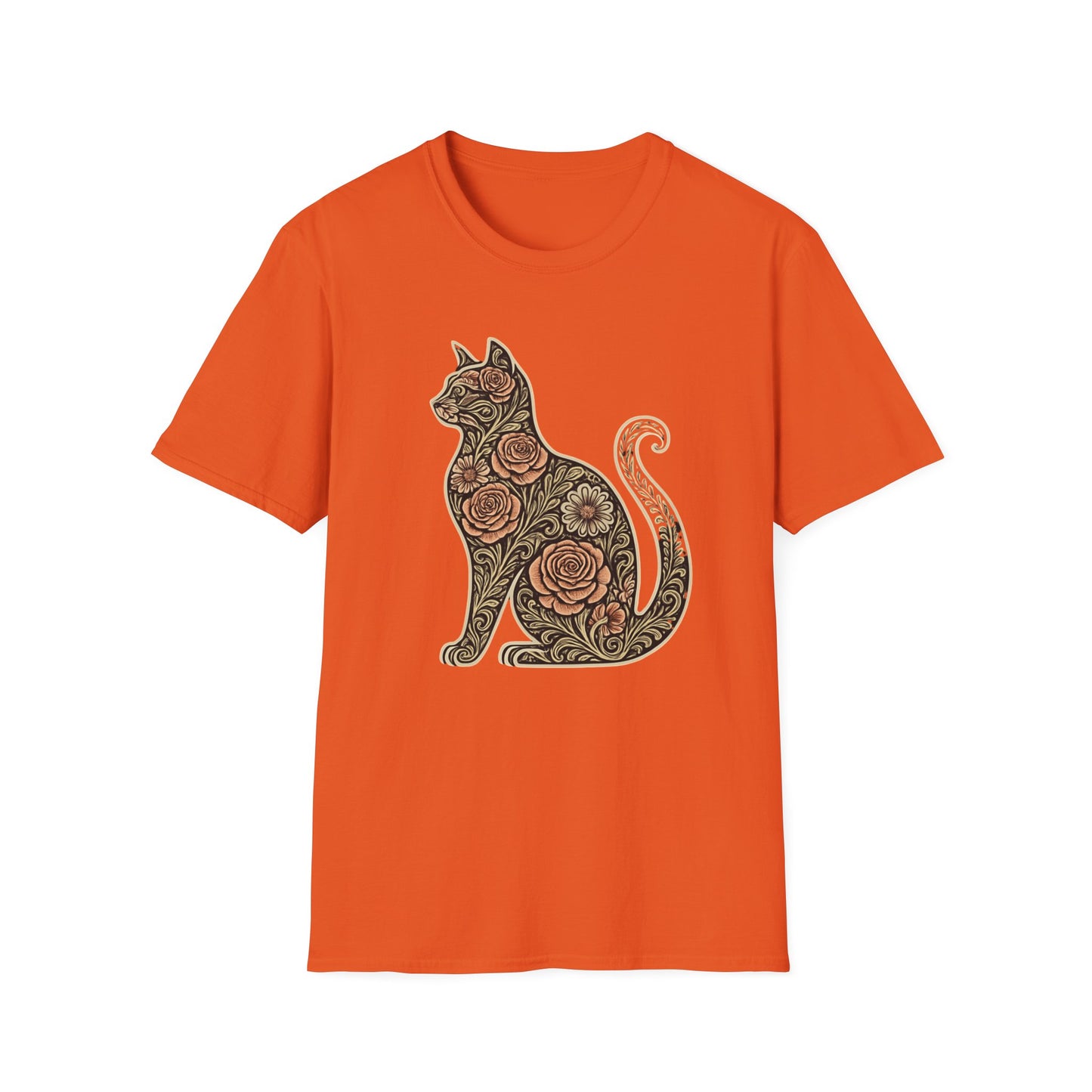 Floral silhouette 2 cat T-shirt