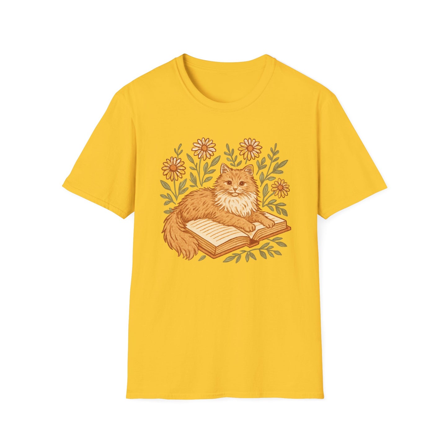 Orange Tabby Book cat T-shirt