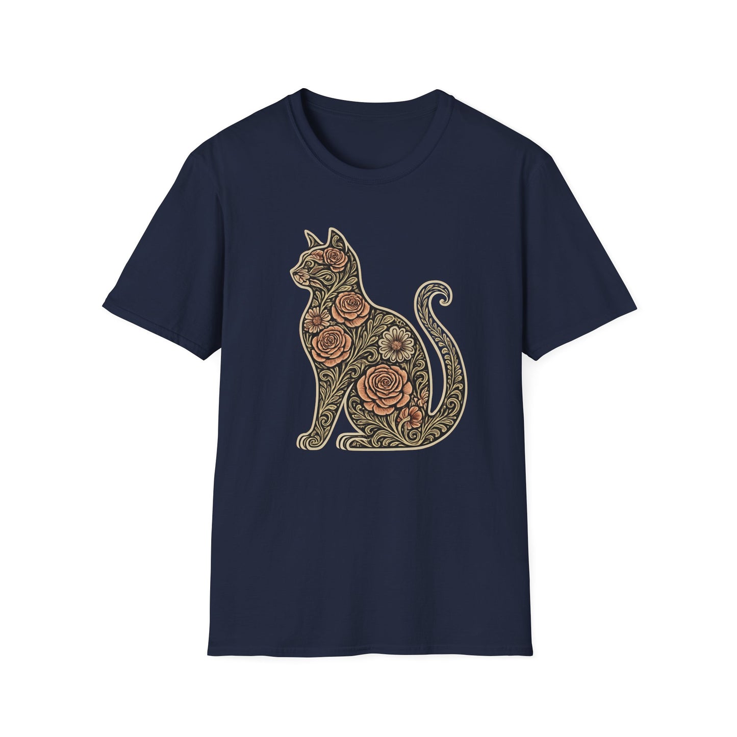 Floral silhouette 2 cat T-shirt