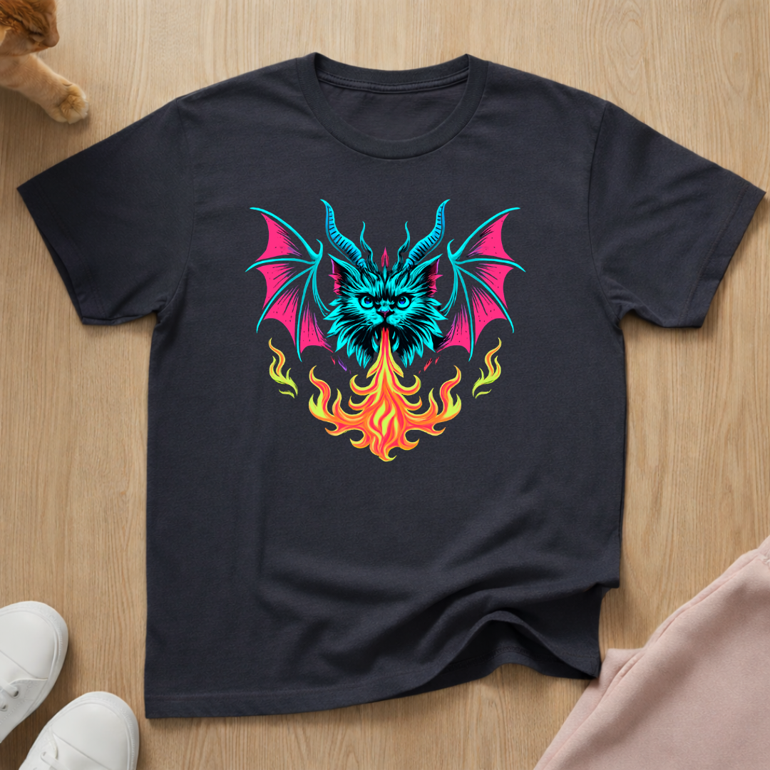 Demon cat Flame cat T-shirt