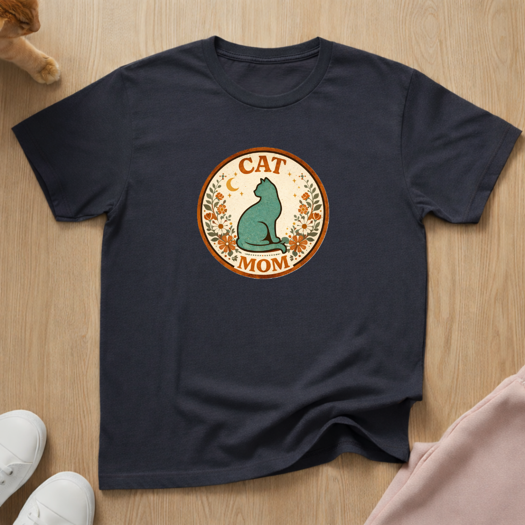 Boho cat mom T-shirt