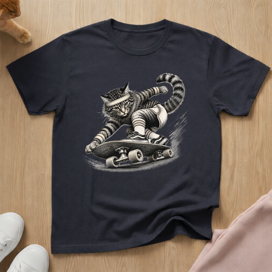 Skateboard cat T-shirt