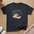 Cat on Book 2 cat T-shirt
