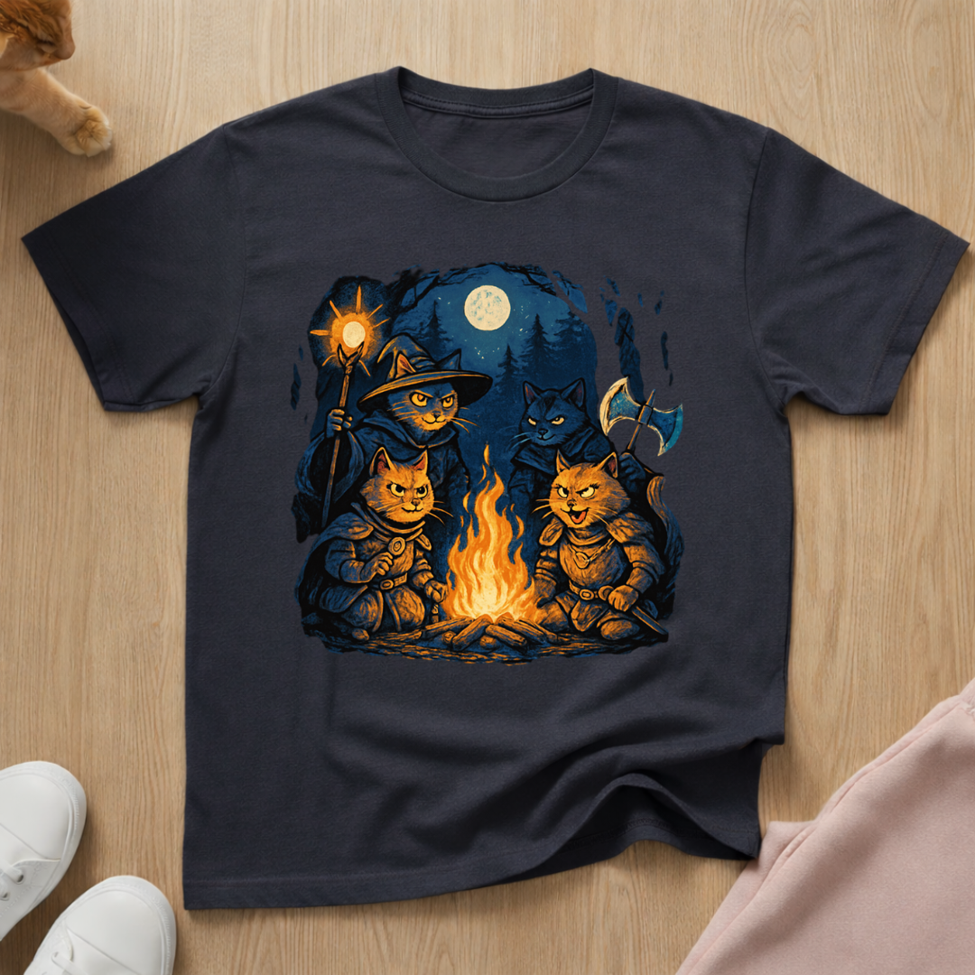 Cat DnD party 2 cat T-shirt