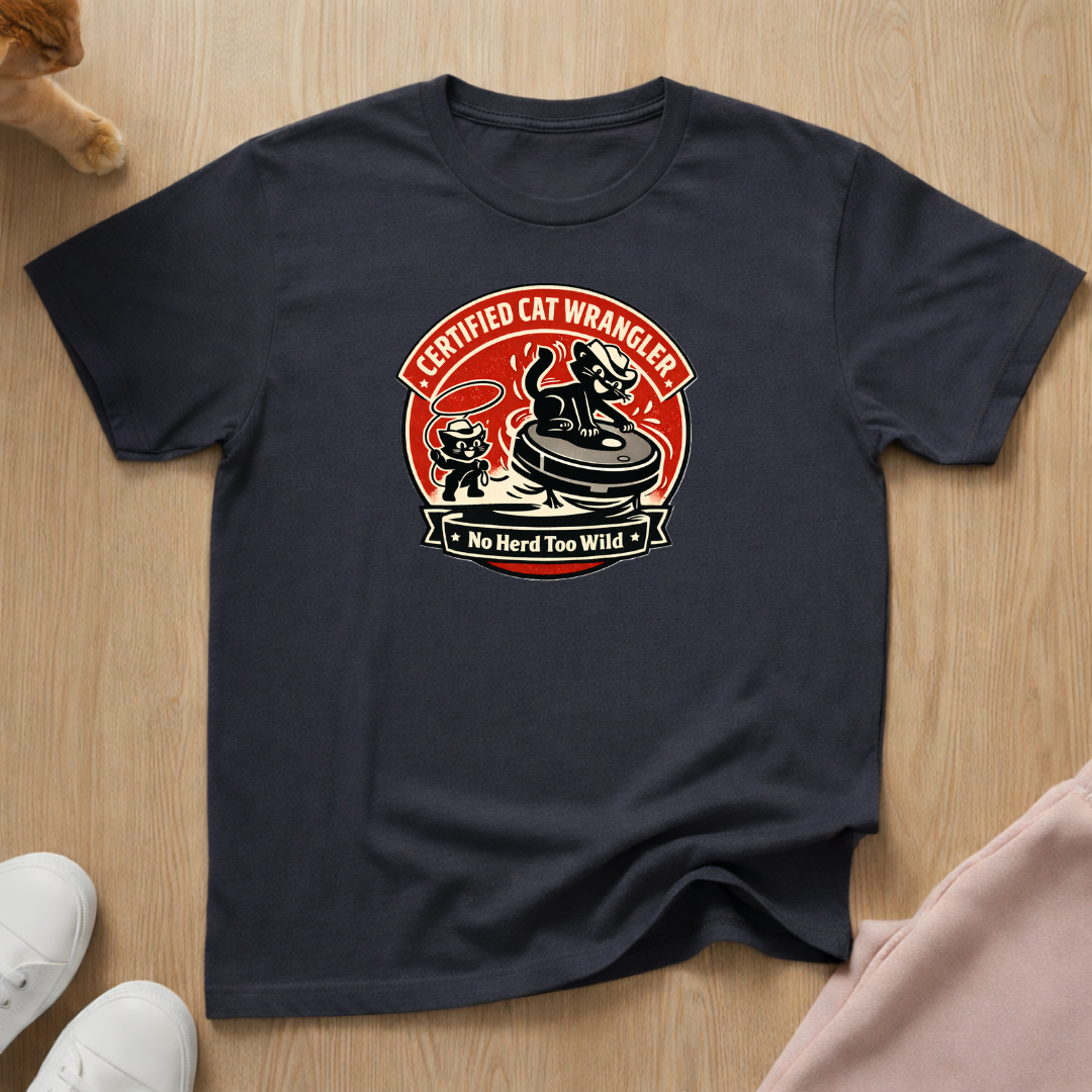 Certified cat wrangler T-shirt