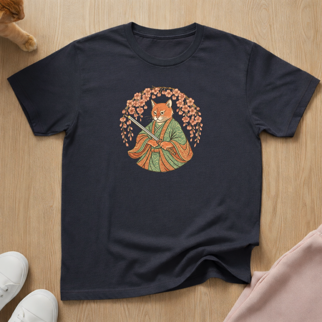 Bushido cat samurai cat T-shirt