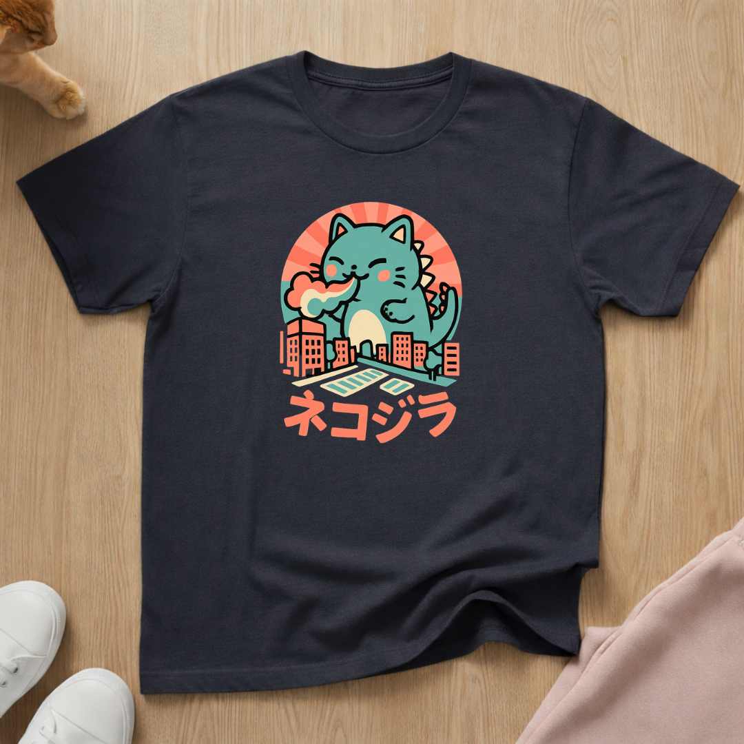 Cute Kaiju cat T-shirt