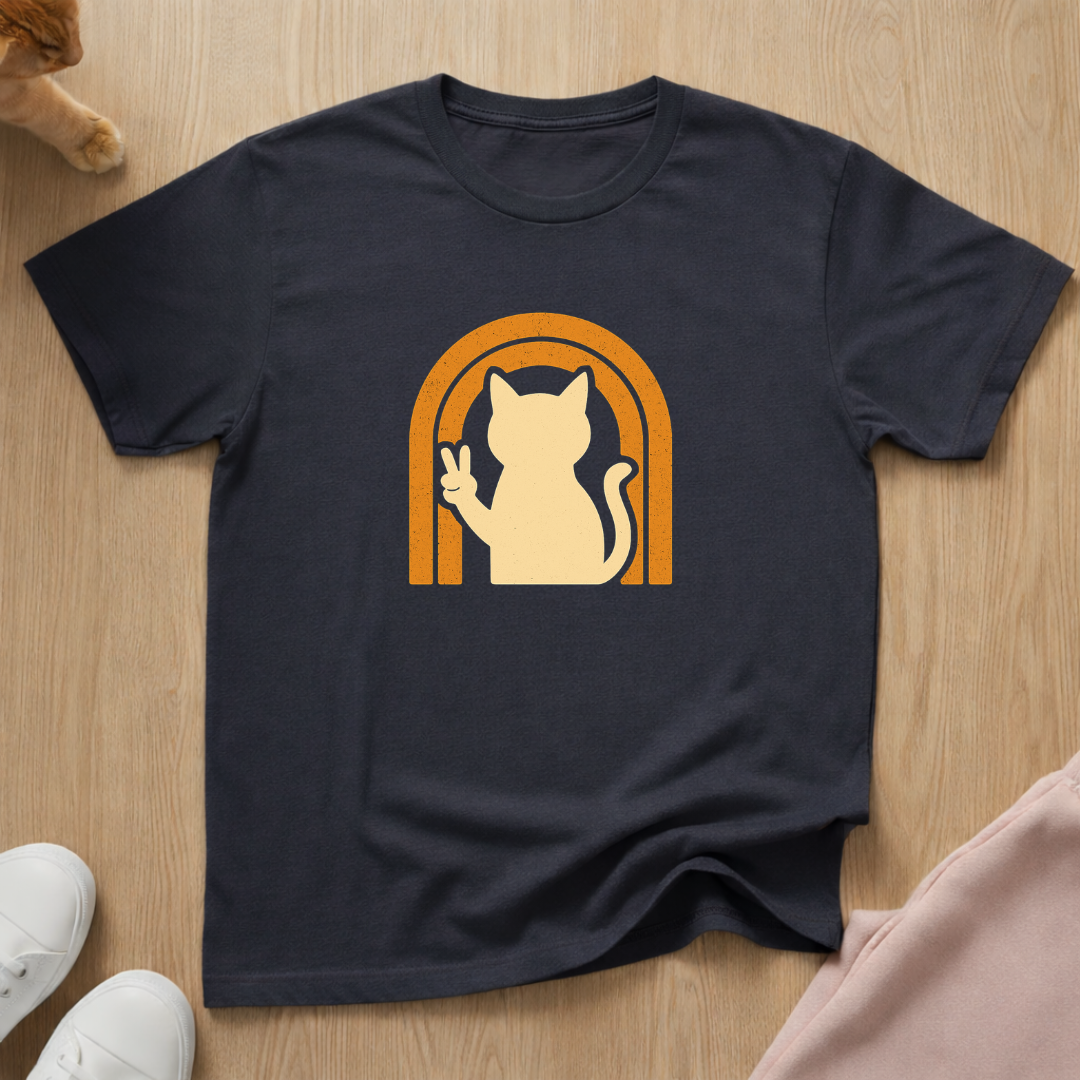 Peace cat T-shirt