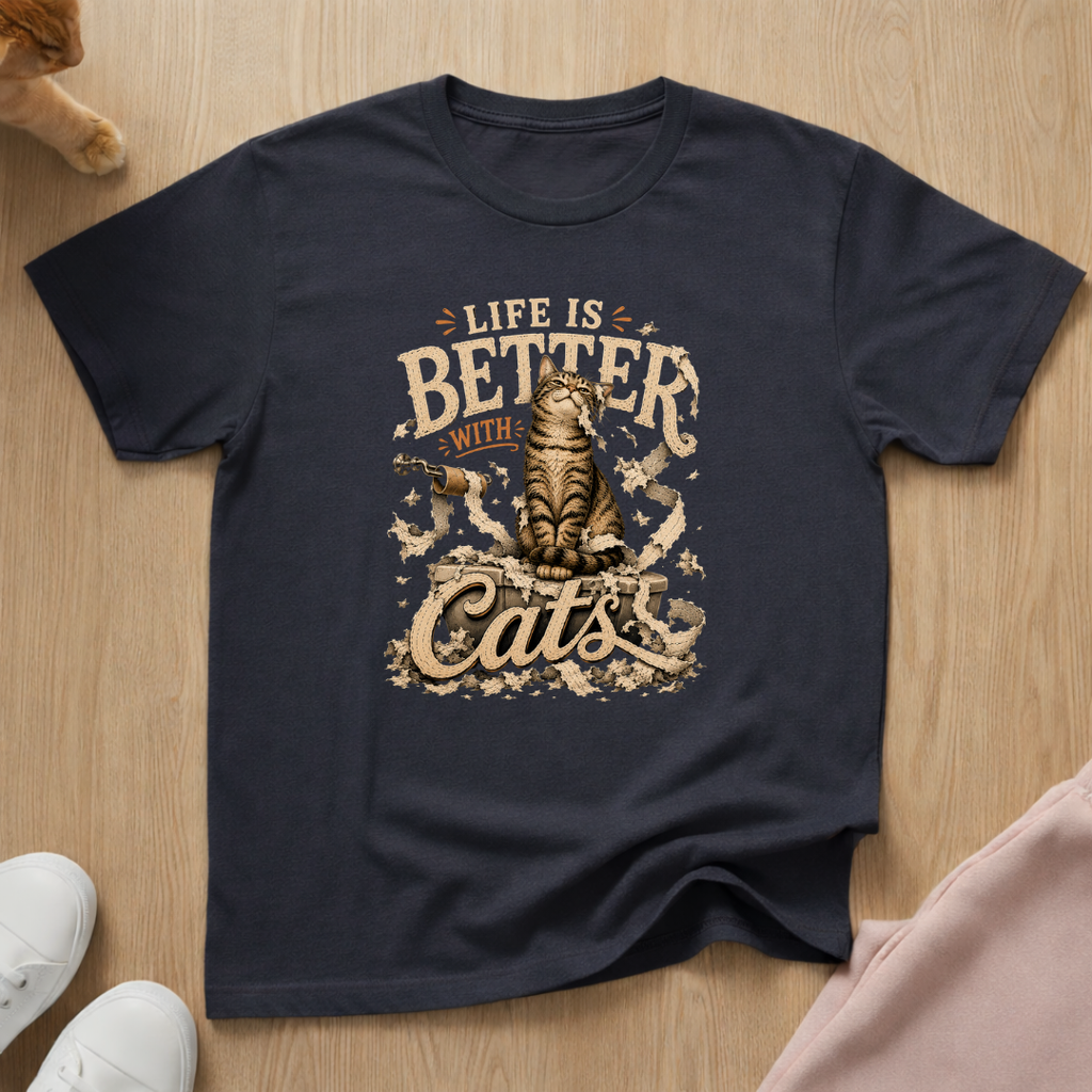 Life is better with cats T-shirt
