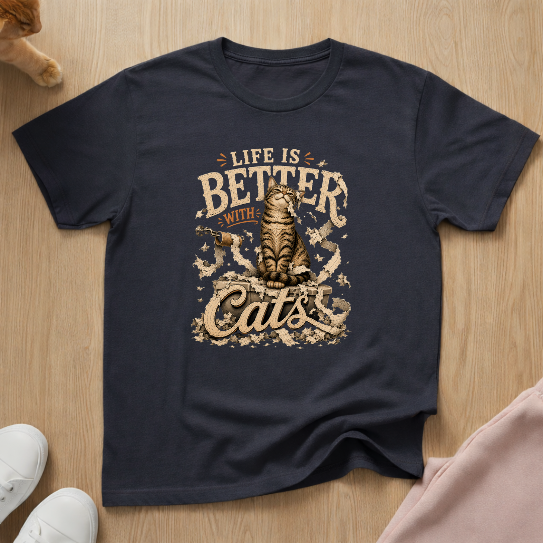 Life is better with cats T-shirt