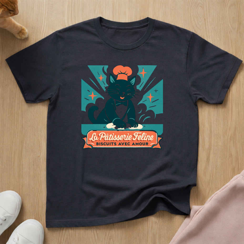 Biscuit making French cat T-shirt