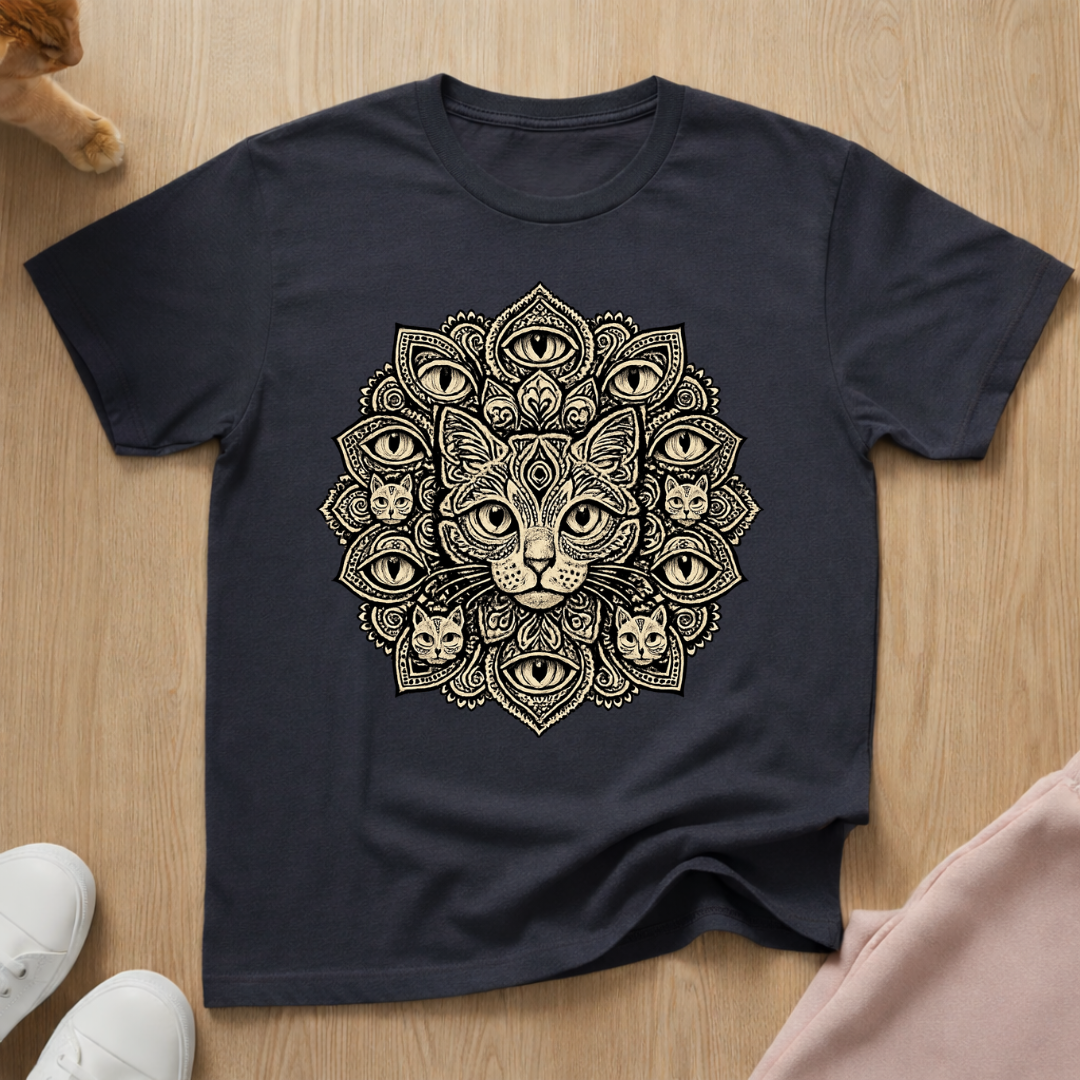 Mandala cat T-shirt