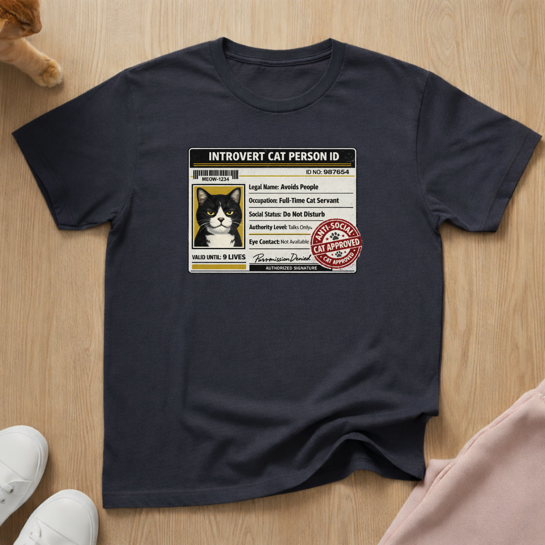 Introvert cat person ID T-shirt