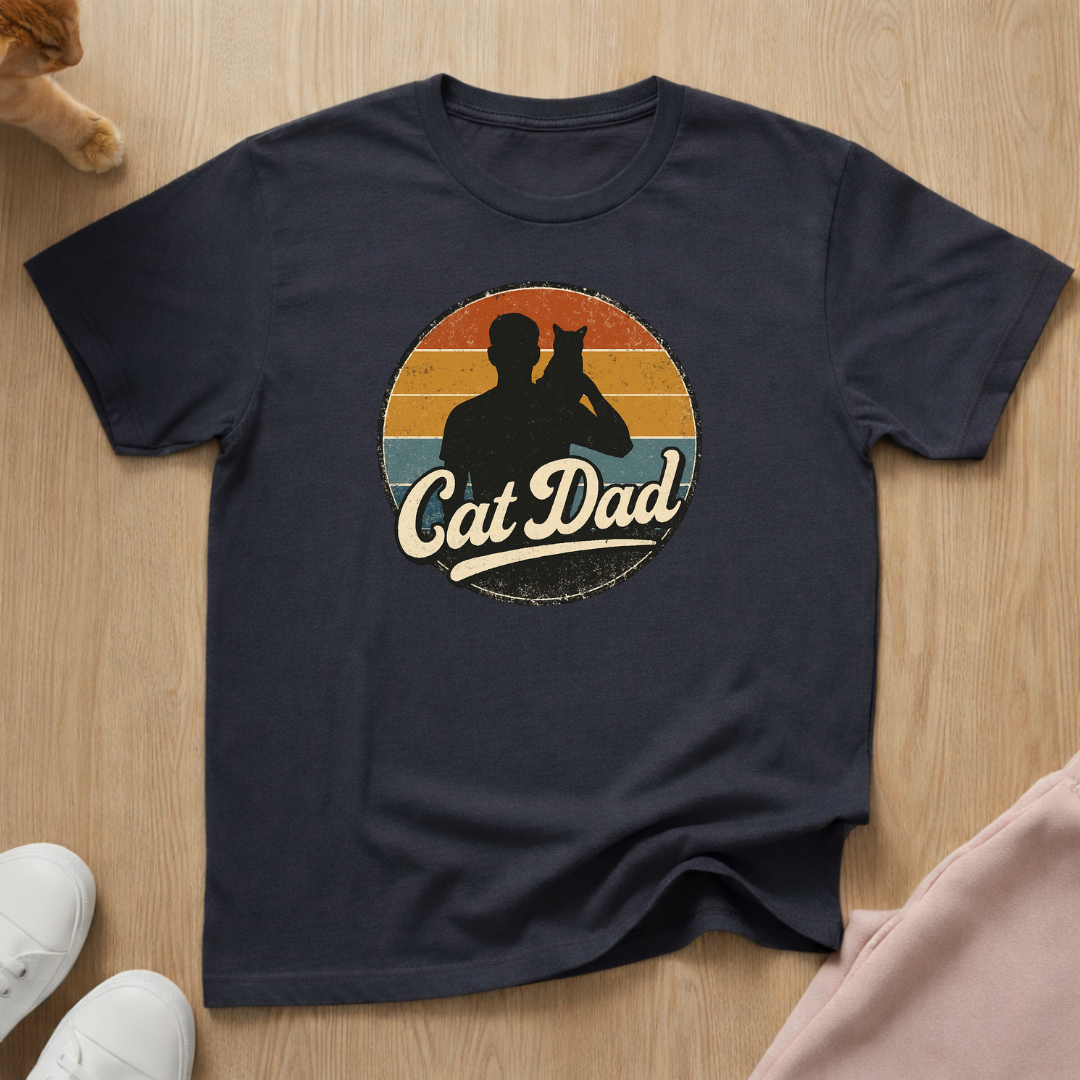 Retro Cat Dad 2 cat T-shirt