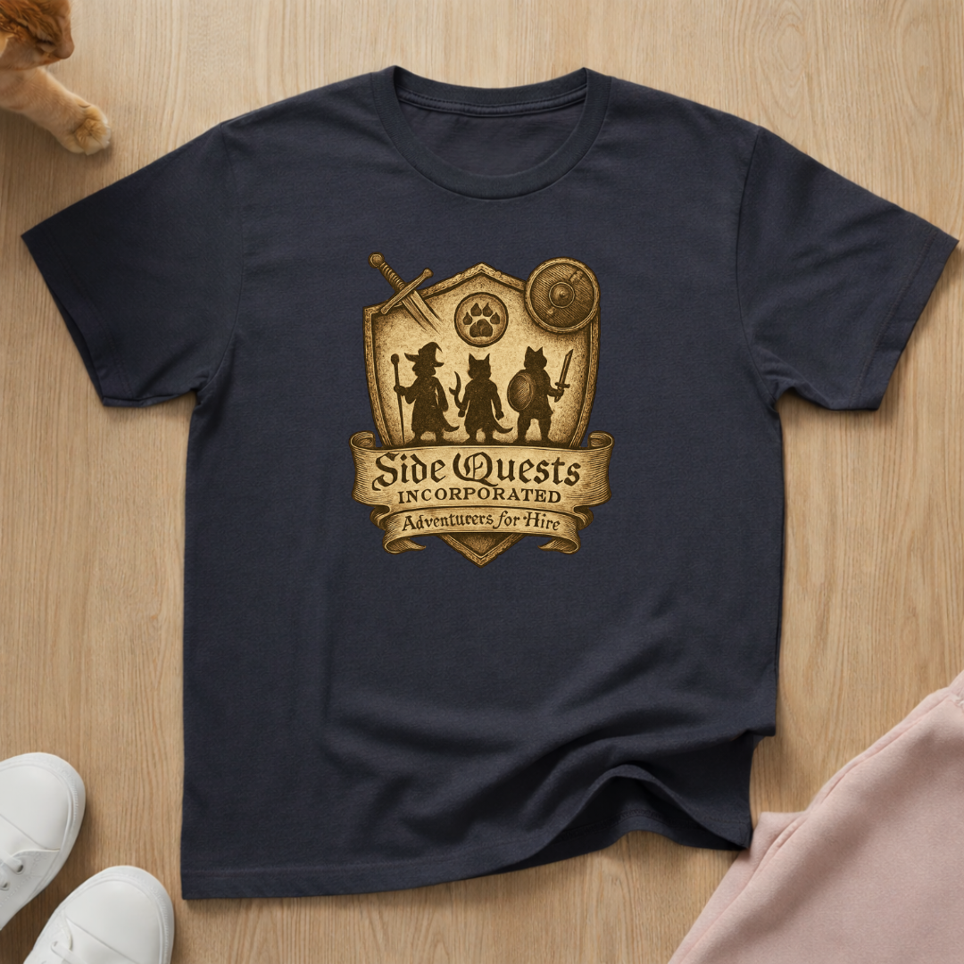 Side Quests 3 cat T-shirt