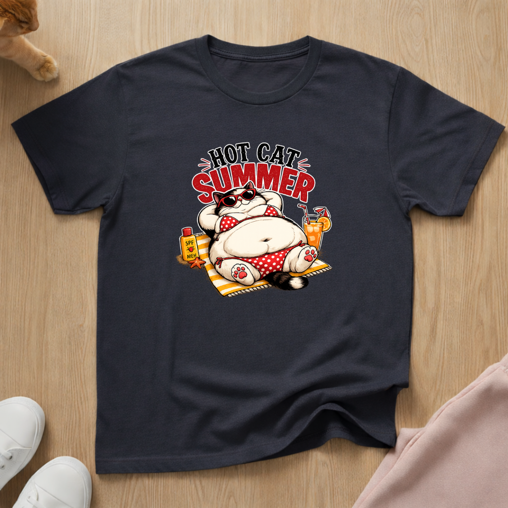 Hot cat summer T-shirt