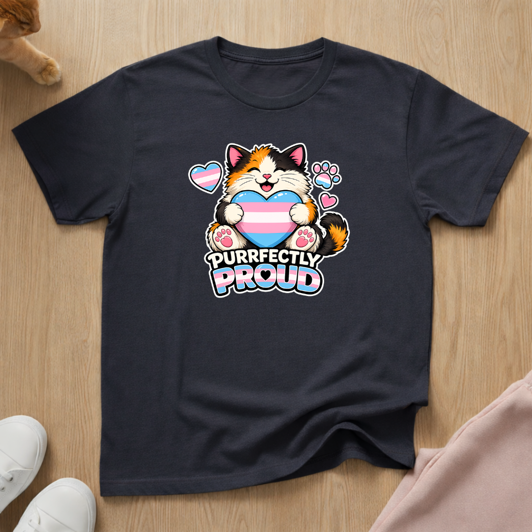 Purrfectly proud trans T-shirt