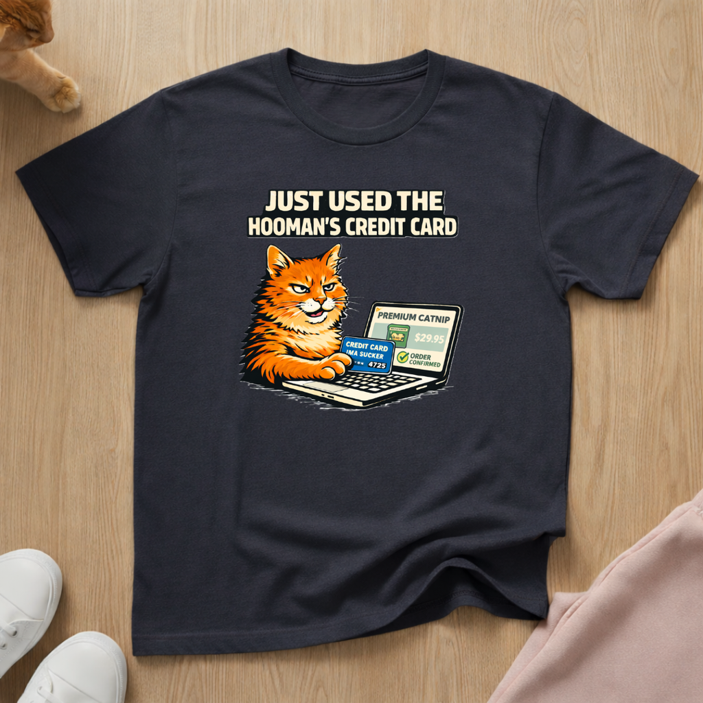 Hooman's credit card T-shirt