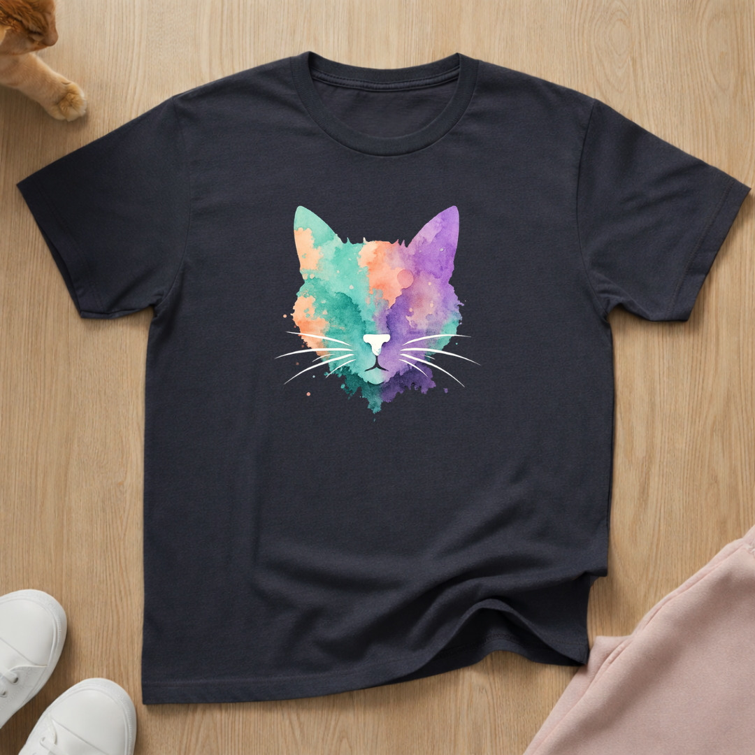 Watercolor cat T-shirt