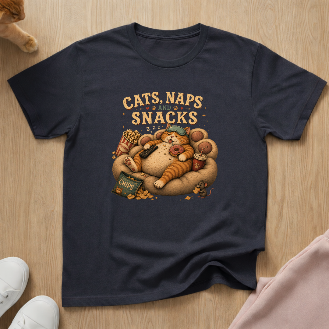 Cats, naps, and snacks T-shirt